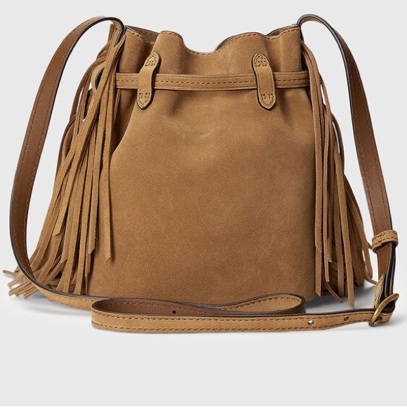Ralph Lauren Pola Suede Leather Tan brown fringe Bag - Picture 4 of 12